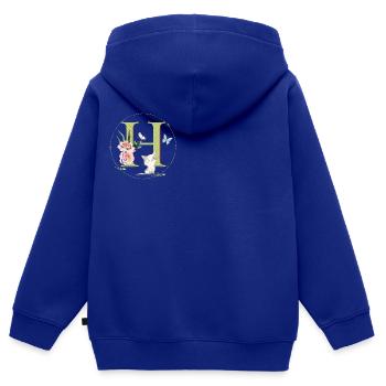 Anfangsbuchstabe A mit Katze - Kinder Premium Organic Zip Hoodie - Royalblau - Hinten - AI Model Kid Male (0cm)