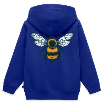Emblème d’abeille - Sweat Premium à capuche zippé enfant bio - bleu roi - Dos - AI Model Kid Male (0cm)