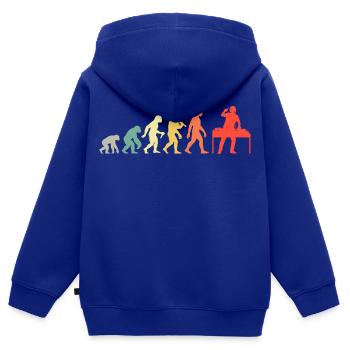 DJ Evolution Deejay Disc-Jockey Mischpult + Venyl - Kinder Premium Organic Zip Hoodie - Royalblau - Hinten - AI Model Kid Male (0cm)