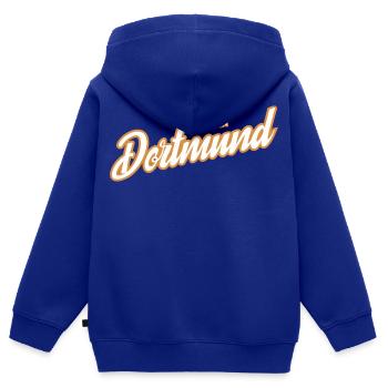 Dortmund - parce que c’est votre ville ! - Sweat Premium à capuche zippé enfant bio - bleu roi - Dos - AI Model Kid Male (0cm)
