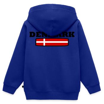 dänemark - Kinder Premium Organic Zip Hoodie - Royalblau - Hinten - AI Model Kid Male (0cm)