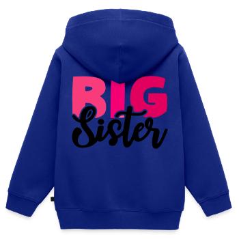 GRANDE SŒUR - Sweat Premium à capuche zippé enfant bio - bleu roi - Dos - AI Model Kid Male (0cm)