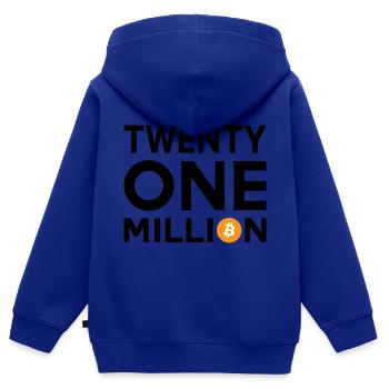 Bitcoin Twenty One Million - Kinder Premium Organic Zip Hoodie - Royalblau - Hinten - AI Model Kid Male (0cm)