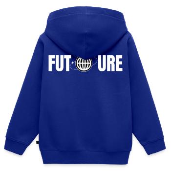 Zukunftsglobus Icon Design - Kinder Premium Organic Zip Hoodie - Royalblau - Hinten - AI Model Kid Male (0cm)