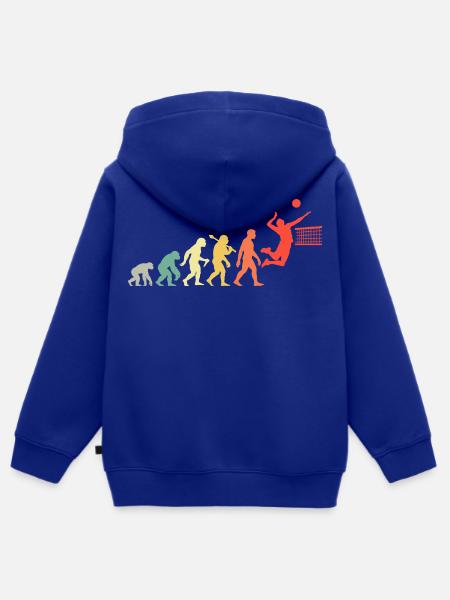 Volleyball Evolution für Vollyeballverein - Kinder Premium Organic Zip Hoodie - Royalblau