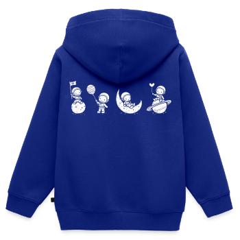 Astro Boys White - Kinder Premium Organic Zip Hoodie - Royalblau - Hinten - AI Model Kid Male (0cm)