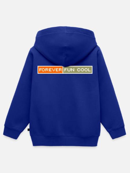 Just Cold Fun Englisch - Kinder Premium Organic Zip Hoodie - Royalblau