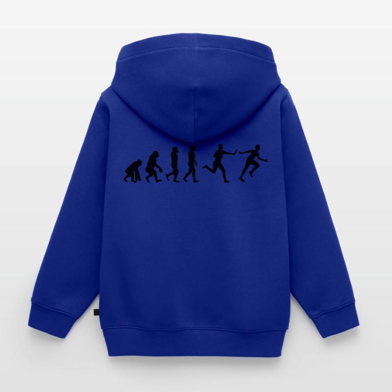 Course de relais athlète athlétisme Evolution Sweat Premium à capuche zippé enfant bio