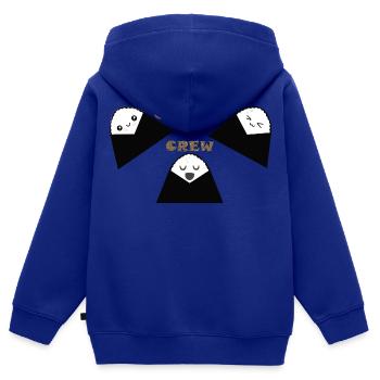 ONIGIRI BESATZUNG - Kinder Premium Organic Zip Hoodie - Royalblau - Hinten - AI Model Kid Male (0cm)