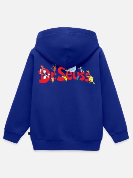 Dr. Seuss Schriftzug Mit Kultfiguren - Kinder Premium Organic Zip Hoodie - Royalblau