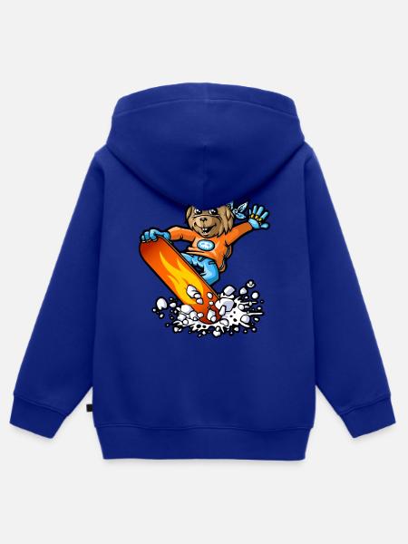 Murmeltier Schnee 02 - Kinder Premium Organic Zip Hoodie - Royalblau