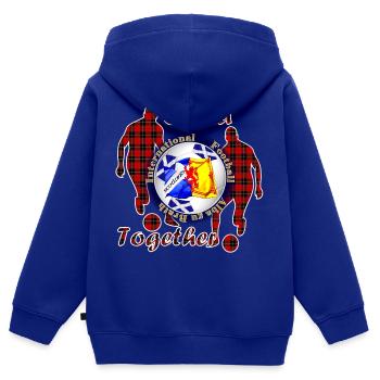 Scotland nation football red tartan stand together - Kids Premium Organic Zip-up Hoodie - royal blue - Back - AI Model Kid Male (0cm)