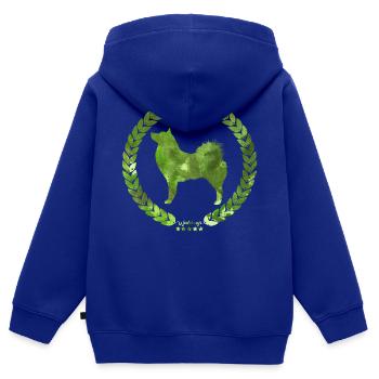 Finnisches Spitzohr-Armee-Grün - Kinder Premium Organic Zip Hoodie - Royalblau - Hinten - AI Model Kid Male (0cm)