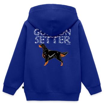 Gordon Setter Bling - Sweat Premium à capuche zippé enfant bio - bleu roi - Dos - AI Model Kid Male (0cm)