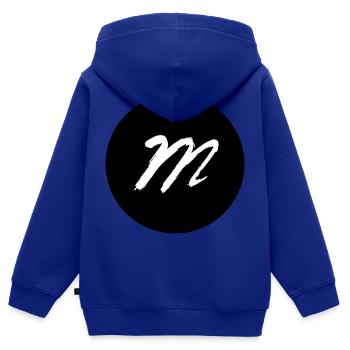 m im Kreis schwarz - Kinder Premium Organic Zip Hoodie - Royalblau - Hinten - AI Model Kid Male (0cm)