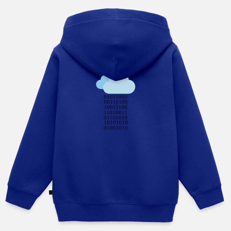 Cloud computing - Binary cloud - Kids Premium Organic Zip-up Hoodie - royal blue