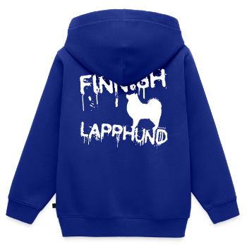 Drip Lapphund - Kids Premium Organic Zip-up Hoodie - royal blue - Back - AI Model Kid Male (0cm)