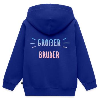 Großer Bruder Geschenkidee - Kinder Premium Organic Zip Hoodie - Royalblau - Hinten - AI Model Kid Male (0cm)