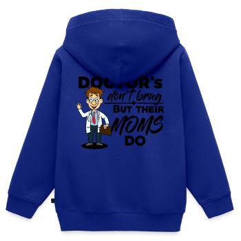 Docteur & Medic - Leurs mamans se vantent - Sweat Premium à capuche zippé enfant bio - bleu roi - Dos - AI Model Kid Male (0cm)