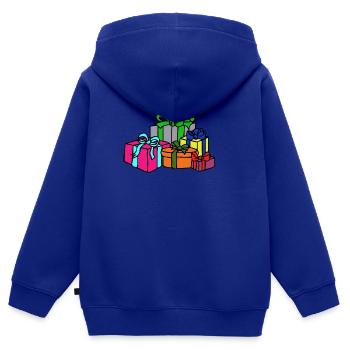 cadeaux - Sweat Premium à capuche zippé enfant bio - bleu roi - Dos - AI Model Kid Male (0cm)