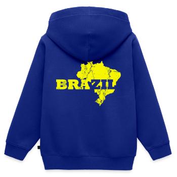 Brazil Country Form - Kids Premium Organic Zip-up Hoodie - royal blue - Back - AI Model Kid Male (0cm)