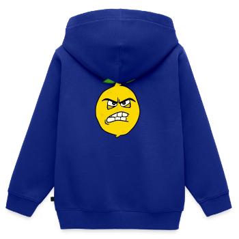 Ich bin sauer Zitrone - Kinder Premium Organic Zip Hoodie - Royalblau - Hinten - AI Model Kid Male (0cm)