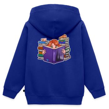 Literatur von TechPrincess - Kinder Premium Organic Zip Hoodie - Royalblau - Hinten - AI Model Kid Male (0cm)