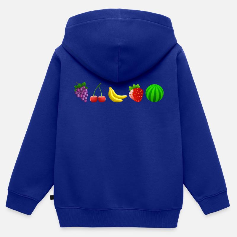 fruits - Sweat Premium à capuche zippé enfant bio - bleu roi