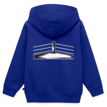 Anneau de lutte - Sweat Premium à capuche zippé enfant bio - bleu roi - Dos - AI Model Kid Male (0cm)