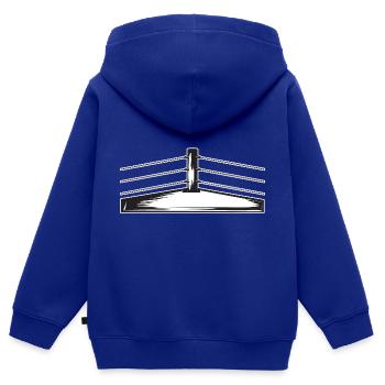 Anneau de lutte - Sweat Premium à capuche zippé enfant bio - bleu roi - Dos - AI Model Kid Male (0cm)