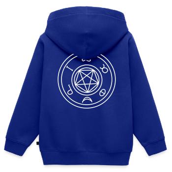 Marque de Gachnar - Sweat Premium à capuche zippé enfant bio - bleu roi - Dos - AI Model Kid Male (0cm)