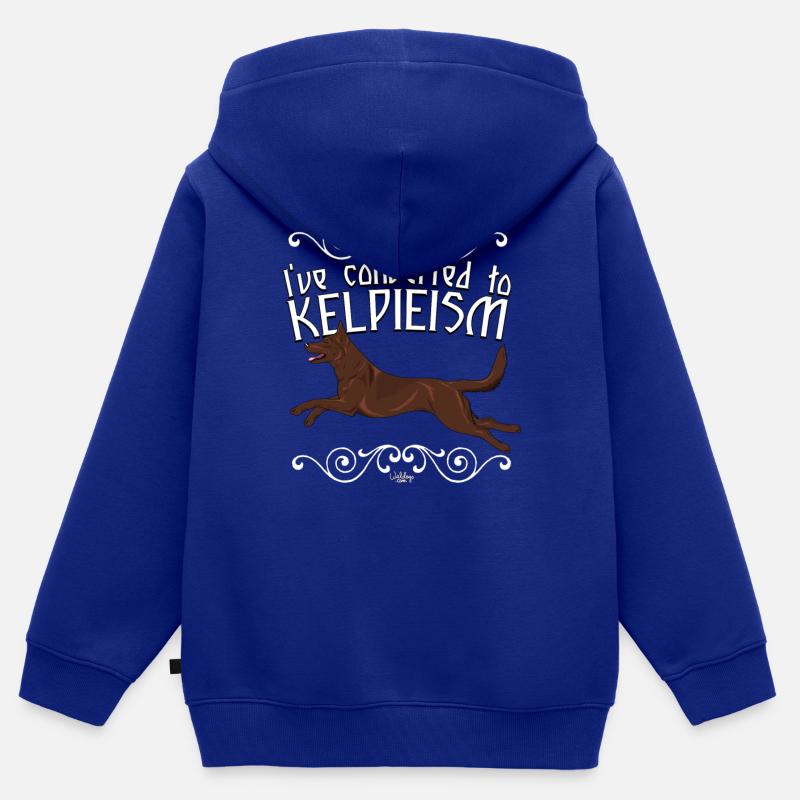 kelpieismconvert2 - Sweat Premium à capuche zippé enfant bio - bleu roi