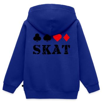 Skat Karten - Kinder Premium Organic Zip Hoodie - Royalblau - Hinten - AI Model Kid Male (0cm)