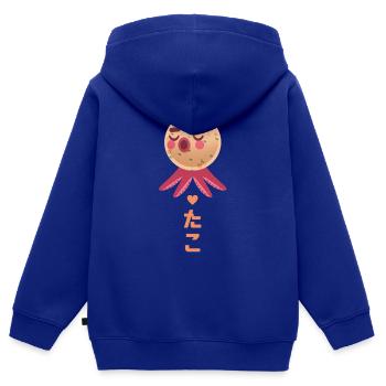 Takoyaki - Boule de calmar japonaise - Sweat Premium à capuche zippé enfant bio - bleu roi - Dos - AI Model Kid Male (0cm)