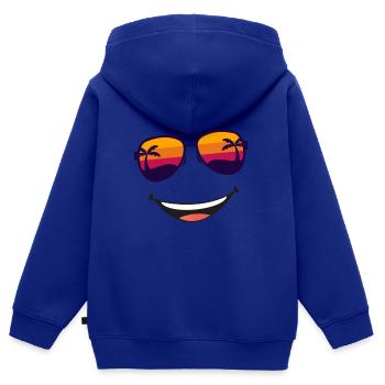 Sunglasses - Kids Premium Organic Zip-up Hoodie - royal blue - Back - AI Model Kid Male (0cm)