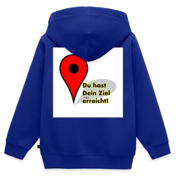 Ziel erreicht - Kinder Premium Organic Zip Hoodie - Royalblau - Hinten - AI Model Kid Male (0cm)