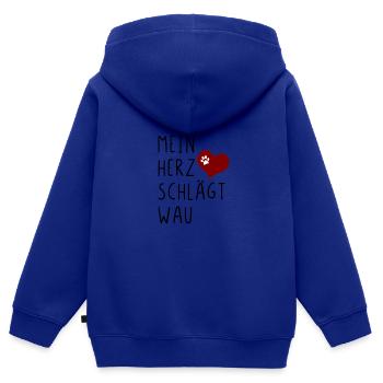 Mein Herz schlaegt Wau - Kinder Premium Organic Zip Hoodie - Royalblau - Hinten - AI Model Kid Male (0cm)