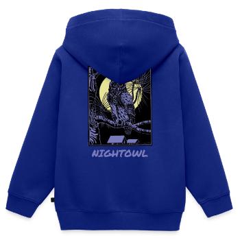 Nightowl Nachteule - Kinder Premium Organic Zip Hoodie - Royalblau - Hinten - AI Model Kid Male (0cm)