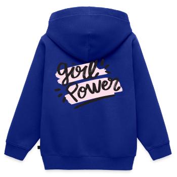 Grl Pwr - Kinder Premium Organic Zip Hoodie - Royalblau - Hinten - AI Model Kid Male (0cm)