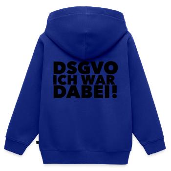 DSGVO ich war dabei! - Kinder Premium Organic Zip Hoodie - Royalblau - Hinten - AI Model Kid Male (0cm)