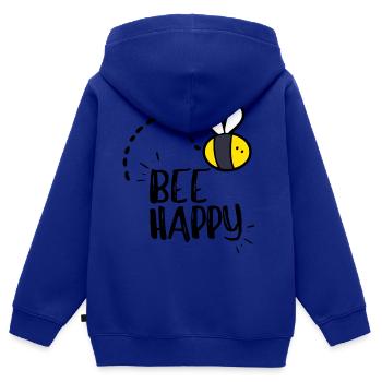 Bee Happy! - Kinder Premium Organic Zip Hoodie - Royalblau - Hinten - AI Model Kid Male (0cm)