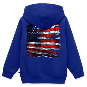 Vintage American Flag feinste Handarbeit - Kinder Premium Organic Zip Hoodie - Royalblau - Hinten - AI Model Kid Male (0cm)