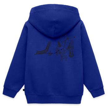 De la chenille au papillon - Sweat Premium à capuche zippé enfant bio - bleu roi - Dos - AI Model Kid Male (0cm)