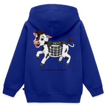 Cowculator - cow calculator - Kids Premium Organic Zip-up Hoodie - royal blue - Back - AI Model Kid Male (0cm)