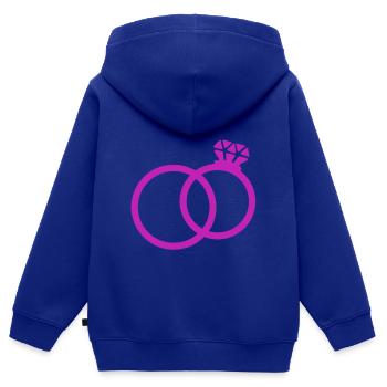 Eheringe Ehering Hochzeit heiraten Braut Bräutigam - Kinder Premium Organic Zip Hoodie - Royalblau - Hinten - AI Model Kid Male (0cm)