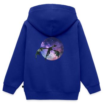 Drache - Kinder Premium Organic Zip Hoodie - Royalblau - Hinten - AI Model Kid Male (0cm)