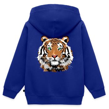 tigre - Sweat Premium à capuche zippé enfant bio - bleu roi - Dos - AI Model Kid Male (0cm)