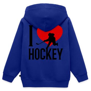 Hockeyteam Feldhockey i love Eishockey Ice Hockey - Kinder Premium Organic Zip Hoodie - Royalblau - Hinten - AI Model Kid Male (0cm)