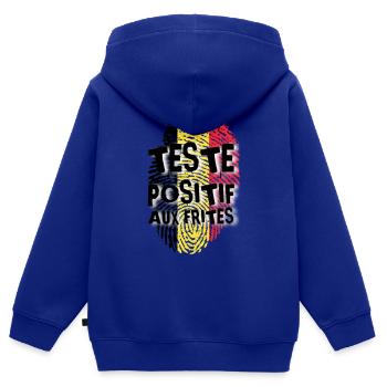 Testé positif aux frites - Sweat Premium à capuche zippé enfant bio - bleu roi - Dos - AI Model Kid Male (0cm)