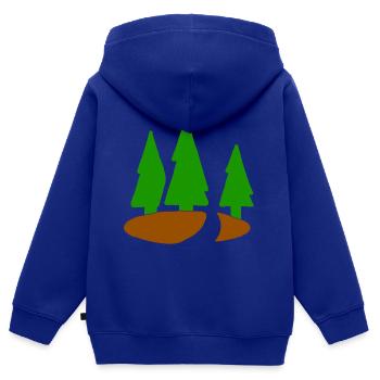 Conifère arbre de noël sapin forêt sapin - Sweat Premium à capuche zippé enfant bio - bleu roi - Dos - AI Model Kid Male (0cm)